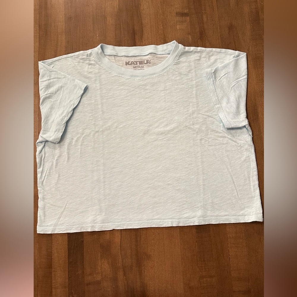 Katie J NYC Light Blue/Teal Short Sleeve Tee